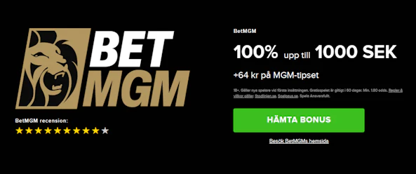 BetMGM Recension oddsbonus Bettingstugan