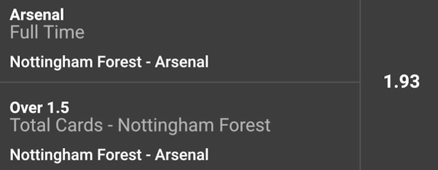 Spelkupong Notingham Arsenal