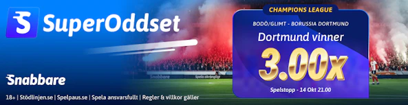 SuperOddset Dortmund Snabbare Champions League Bettingstugan