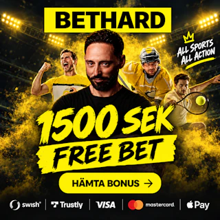 Svartgul Bethard banner med sportstjarnor