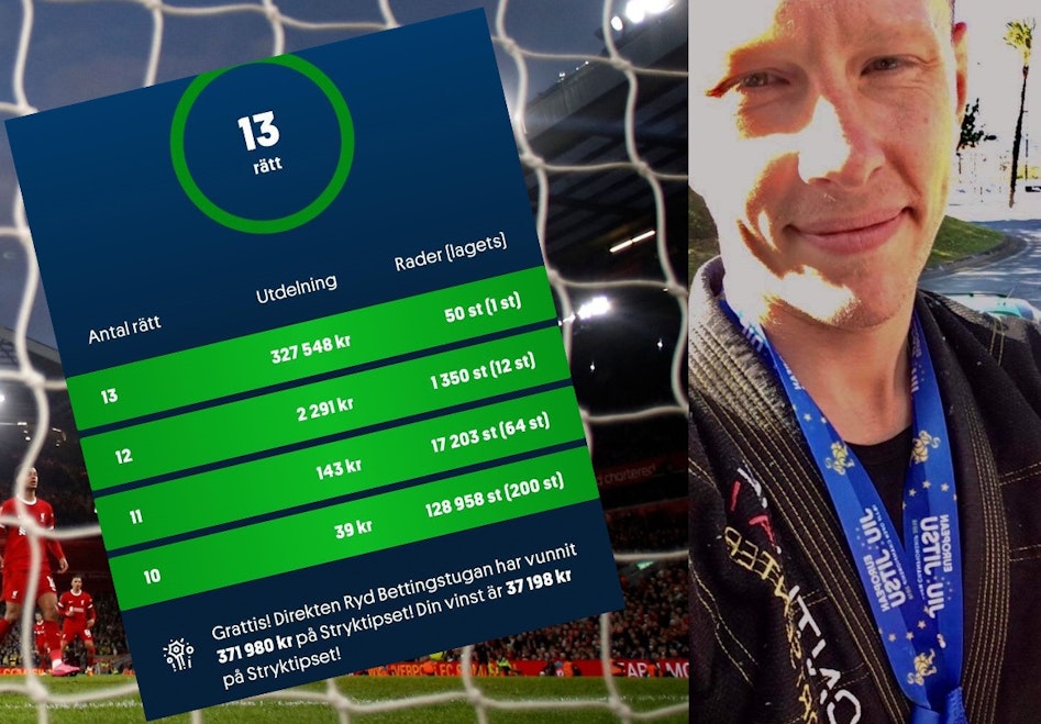 Tony om vinsten pa Stryktipset vecka 10