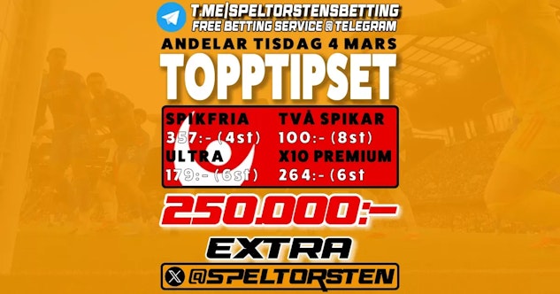 Topptipset 250 000 EXTRA