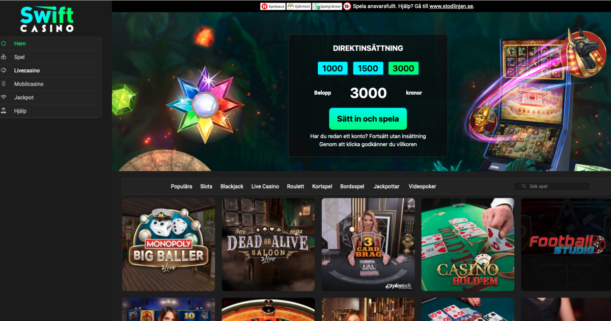 sicuro Swift Casino bonus deposito abbinato banner promozionale in Italy