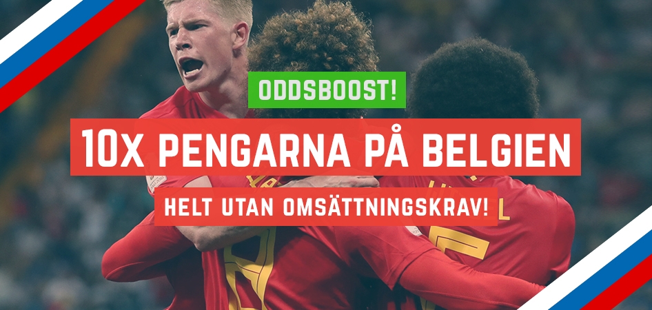 10 x pengarna på Belgien - Utan omsättningskrav