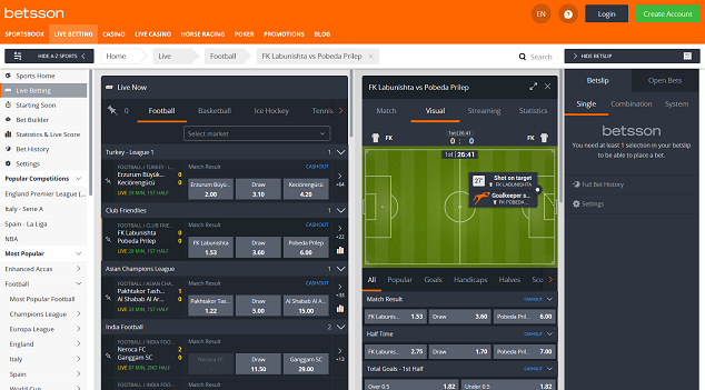 Betsson live betting