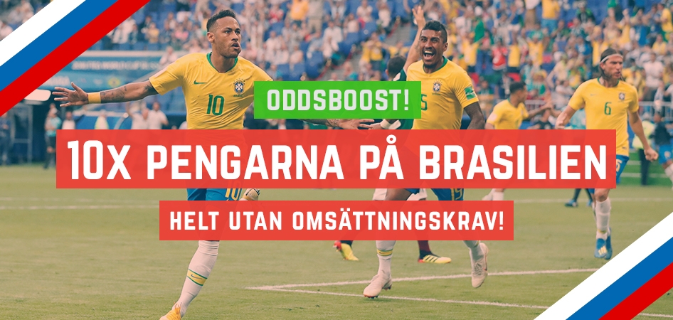 10 gånger pengarna på Brasilien mot Belgien