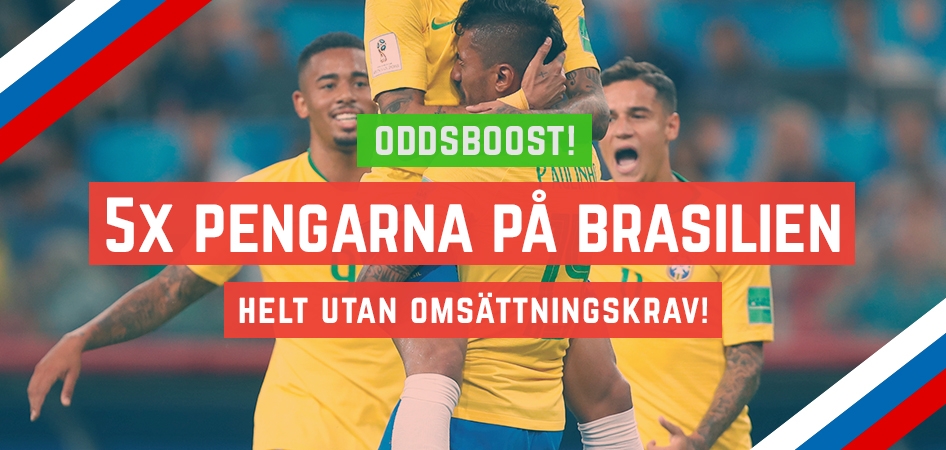 Förhöjt odds på Brasilien mot Mexiko