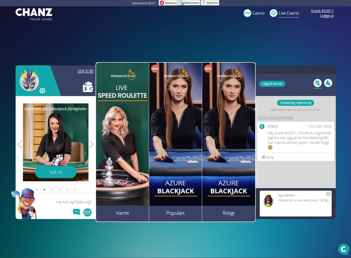 Chanz casino livecasino