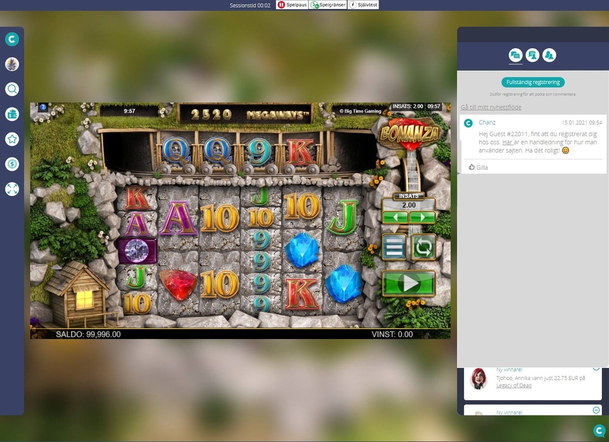 Chanz casino spel