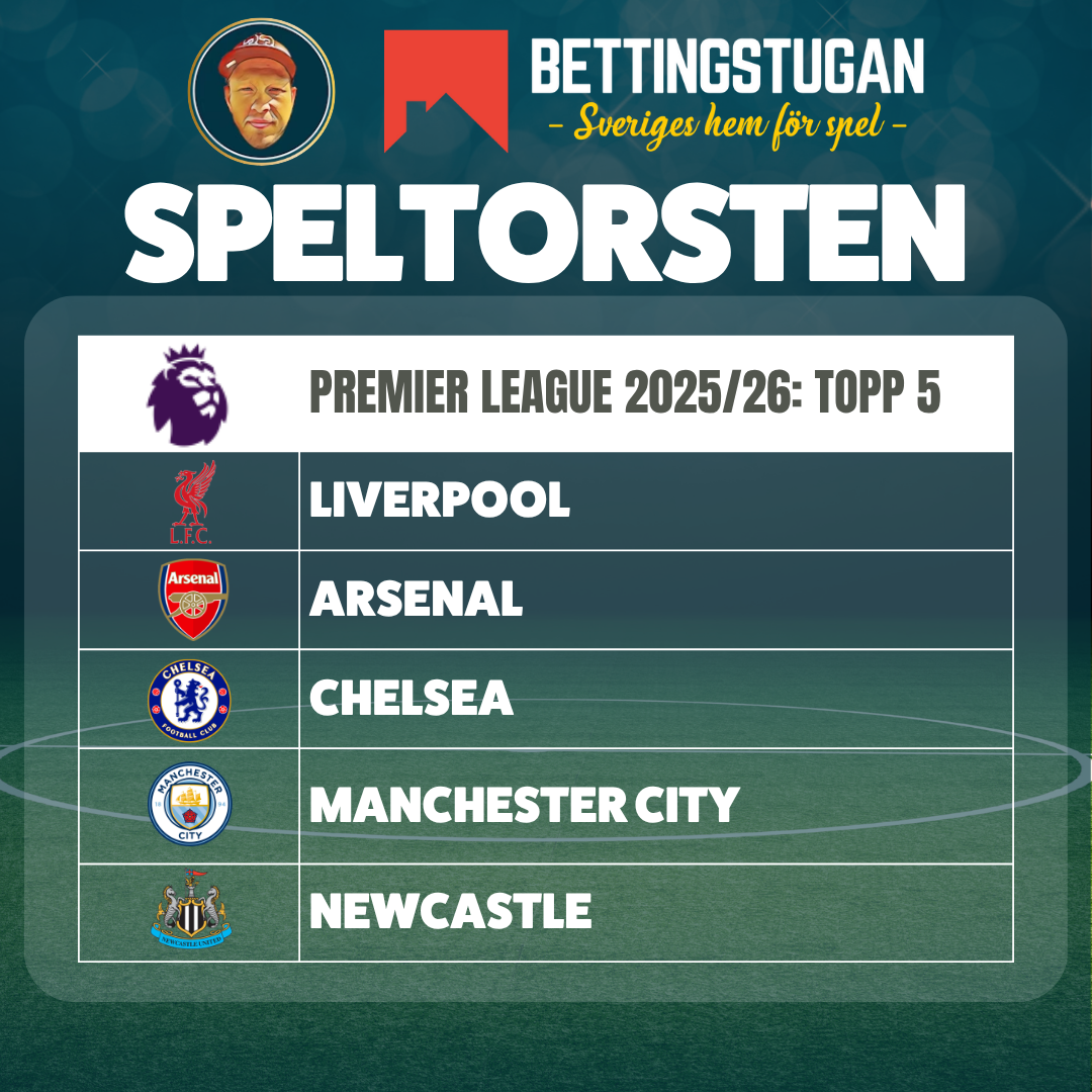 SpelTorsten - PL 2025/26 topp 5-tips