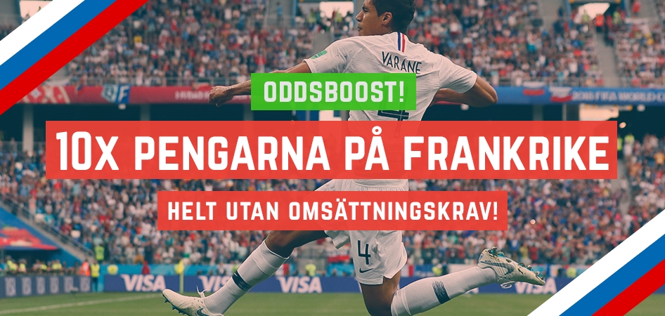 10 gånger pengarna på Frankrike mot Belgien