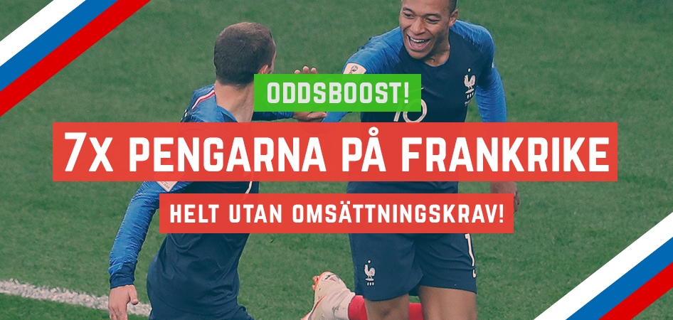 7 gånger pengarna på Frankrike i mötet med Danmark 