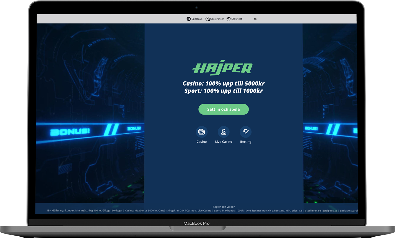 Hajper casinobonus med bankid