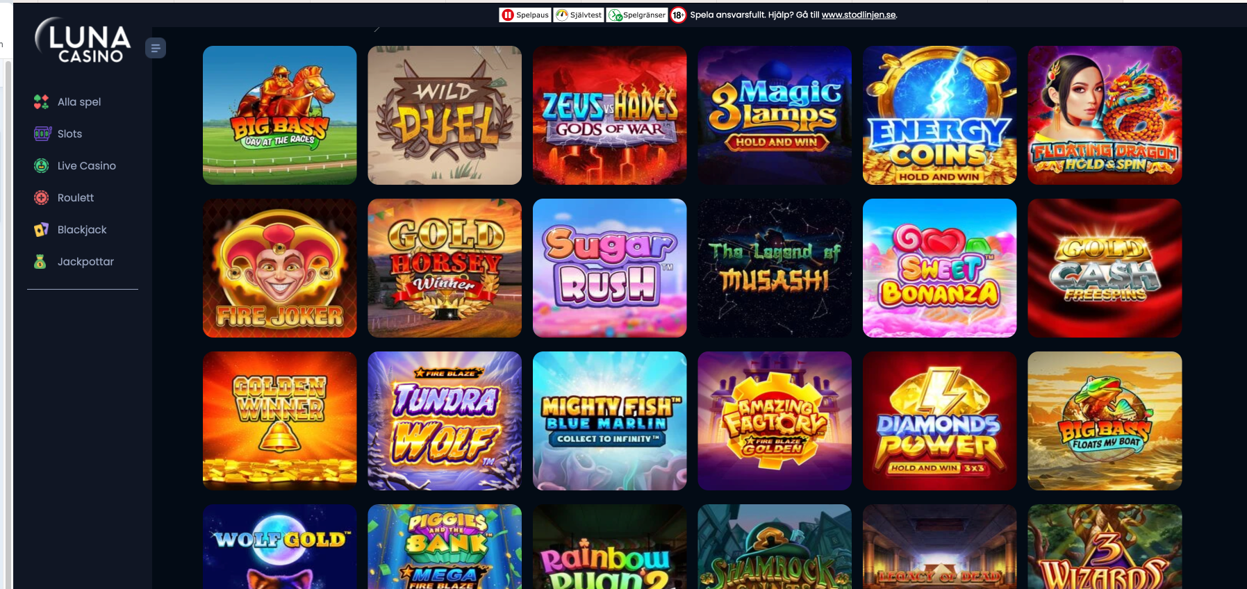 Luna Casino slots