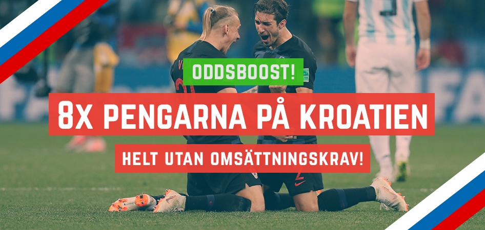 8 gånger pengarna på Kroatien mot Danmark 