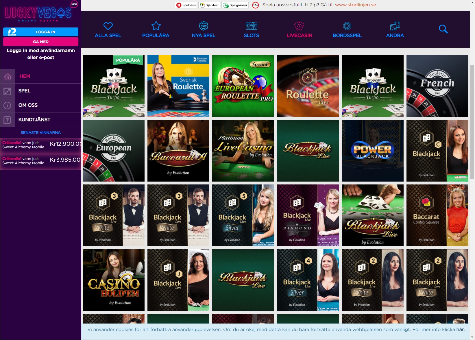 Lucky Vegas Livecasino