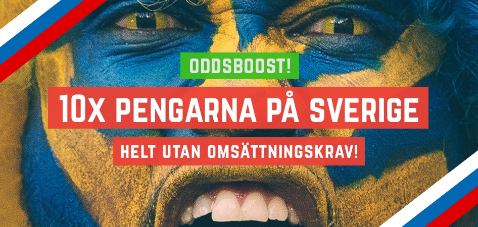 10 gånger pengarna på att Sverige tar sig till semifinal