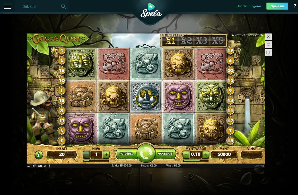 Spela gonzos quest se