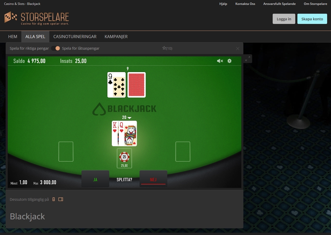Storspelare blackjack se