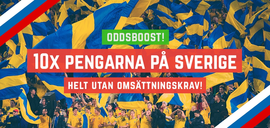Förhöjt odds på Sverige mot Schweiz