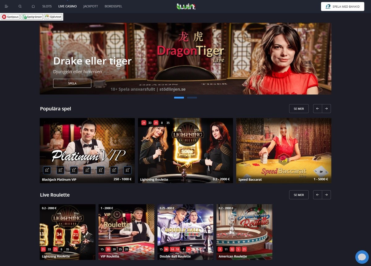 Twin casino live casino se