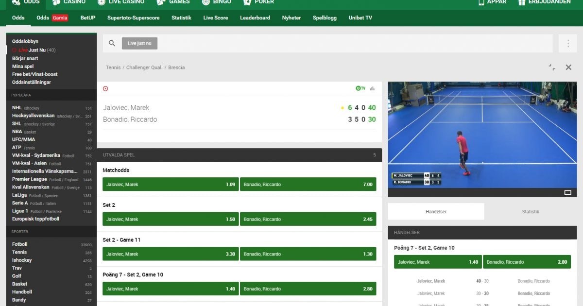 Unibet live betting