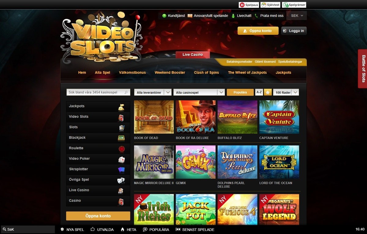 Videoslots alla spel