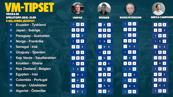 Vm tipset 25 juni